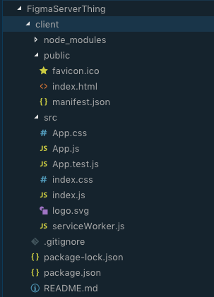 A screenshot of the folder structure in Visual Studio Code